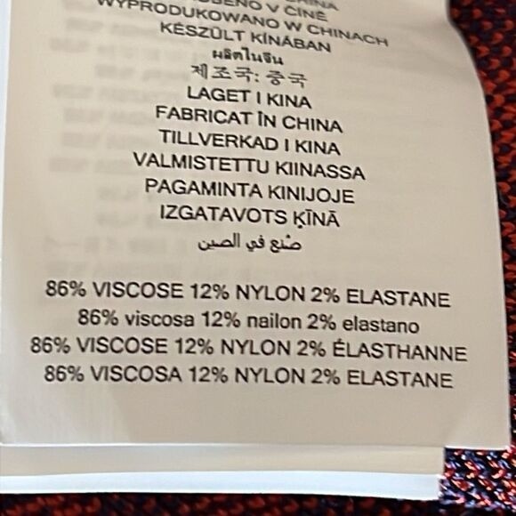 Michael Michael Kors Navy Red Patterned Midi Dress Size L fits like a medium - Picture 11 of 11